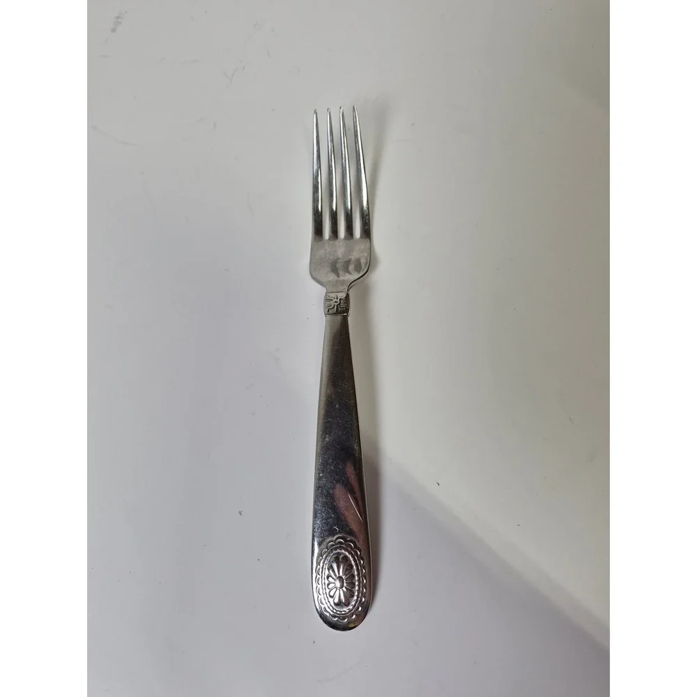 Ralph Lauren 1995 Stainless Steel Dinner Fork Medallion Sunburst Telluride vtg